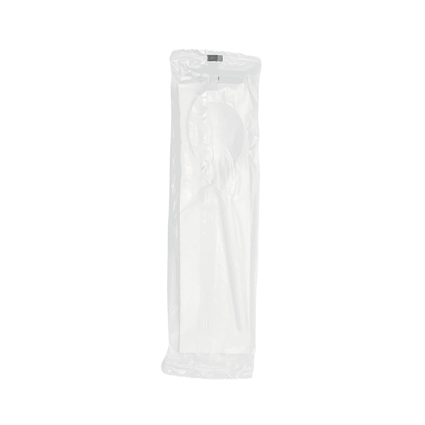 Cuillères compostables emballées individuellement 13 cm, lot de 300 pièces.