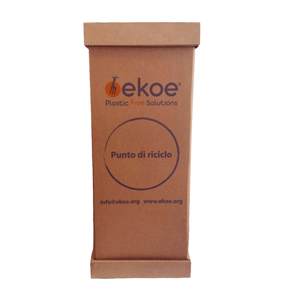 Poubelle de tri sélectif Ekoe en carton, 90 litres avec couvercle.