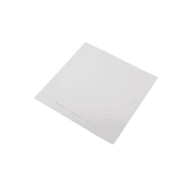 Enveloppes PLA carrées compostables 26 x 26 cm, certifiées sans plastique, idéales pour le contact alimentaire.