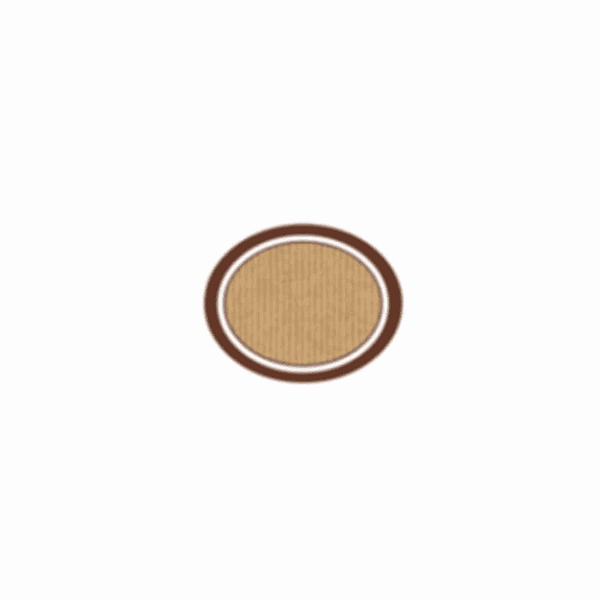 Étiquettes ovales en carton 4,5x3,6 cm, compostables et biodégradables, certifiées sans plastique.