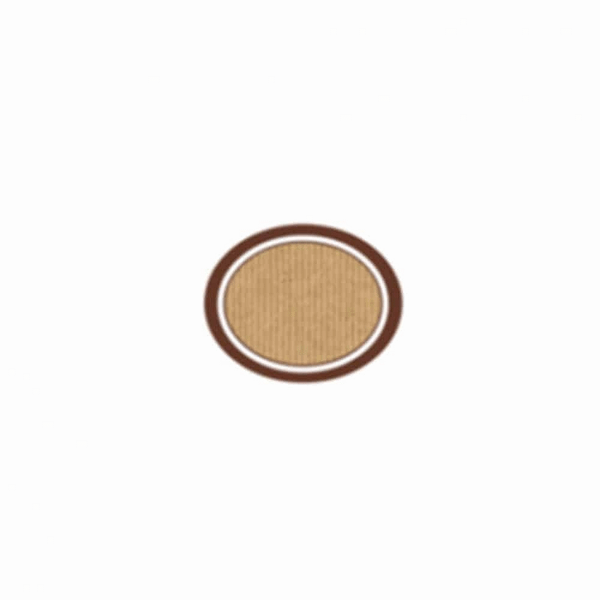 Étiquettes ovales en carton kraft 4,5×3,6 cm, biodégradables.