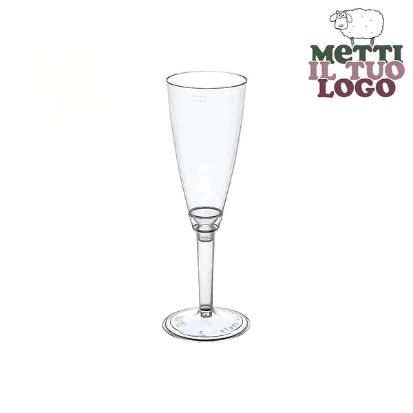 Flûte réutilisable personnalisée 150 cc - Verre écologique pour événements.