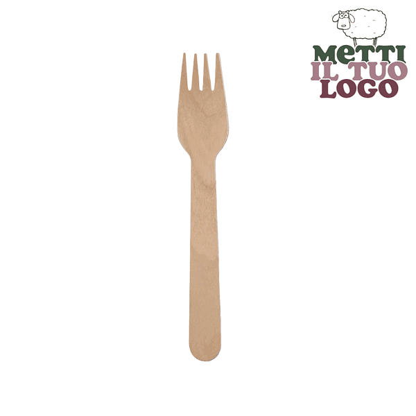 Fourchette en bois personnalisée compostable.