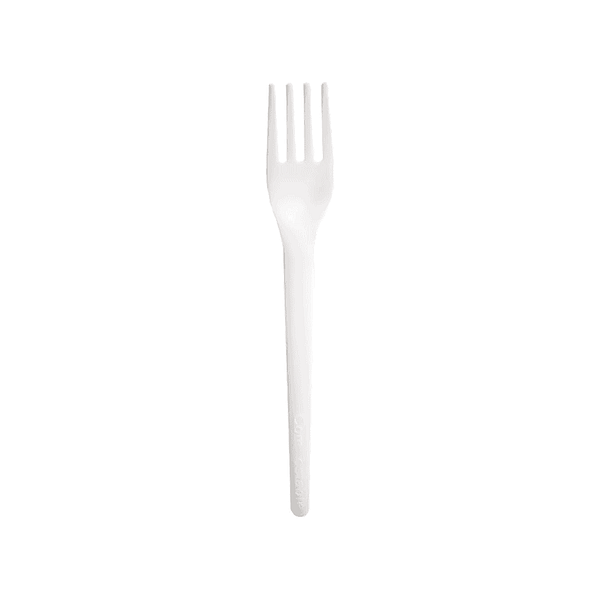 Fourchette compostable en bioplastique CPLA 16,5 cm 100 pièces.