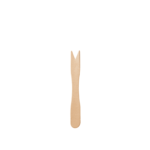 Mini fourchettes en bois 8,5 cm, compostables et biodégradables, couleur naturelle