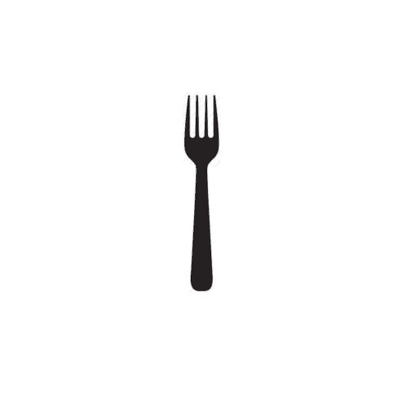 Fourchettes noires compostables en bioplastique 10 cm.