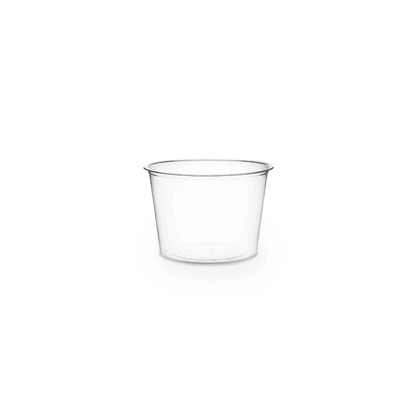 Gobelet porte-sauce en PLA 120 ml, compostable et biodégradable, transparent