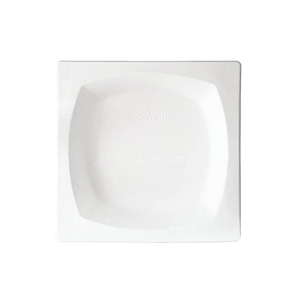 Grandes assiettes carrées compostables, 26,1x26,1 cm, lot de 100, biodégradables.