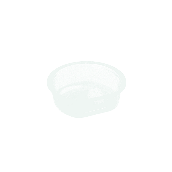 Insert compostable pour verres de 250 ml, capacité 100 ml, en bioplastique végétal.