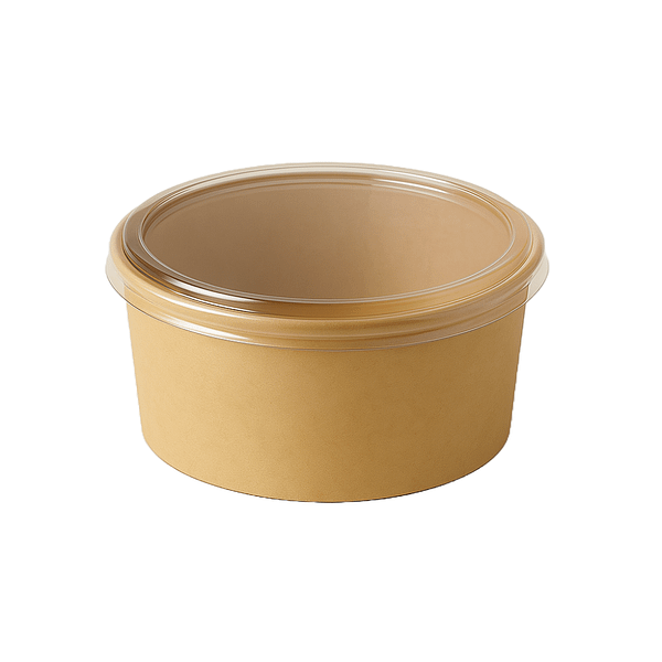 Kit Poke bowl avec couvercle 800 ml compostable, 100 pcs, biodégradable, sans plastique et pour contact alimentaire.