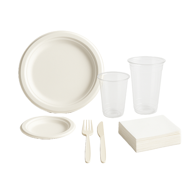 Kit bière écologique pour fêtes, 100 pièces compostables et biodégradables.