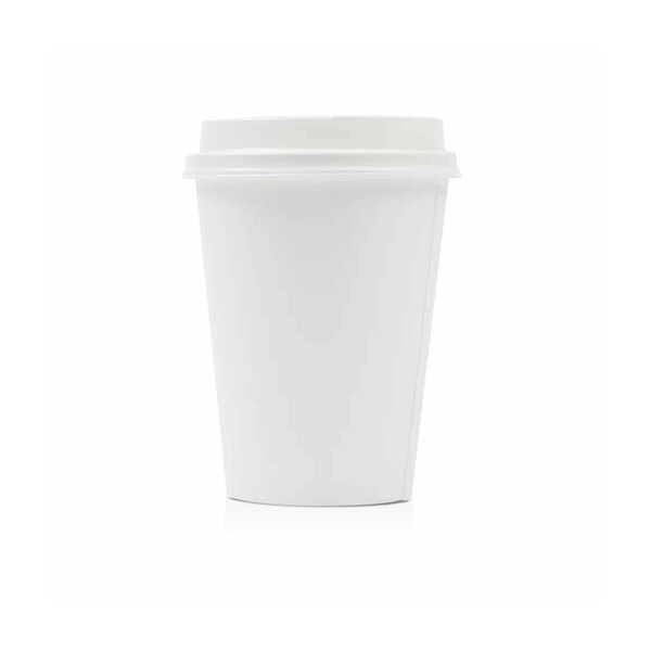Kit gobelets cappuccino à emporter 240 ml avec couvercle, lot de 100, compostables.