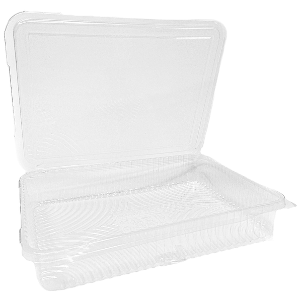 Plateaux minces PLA avec couvercle h 3,5 cm - Pack de 100