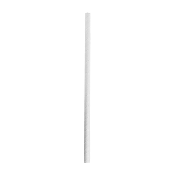 Pailles en papier blanc biodégradables 210x6 mm - Pack de 500 écologiques.