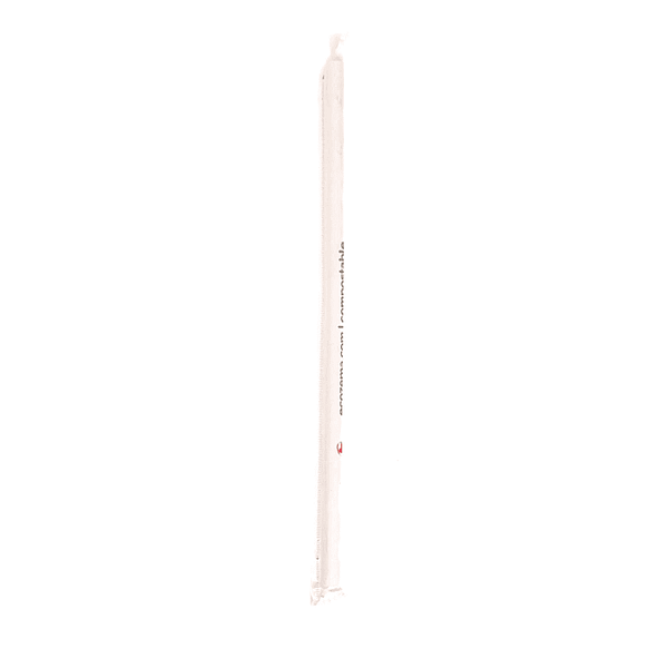 Pailles emballées individuellement bioplastique compostable 7x210 mm.