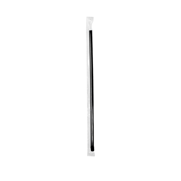 Pailles noires compostables en sachet individuel - Pack de 250.