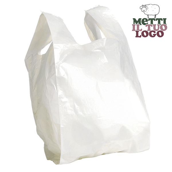 Sacs Materbi personnalisés 23+13x43 cm, 4 kg, compostables et biodégradables.