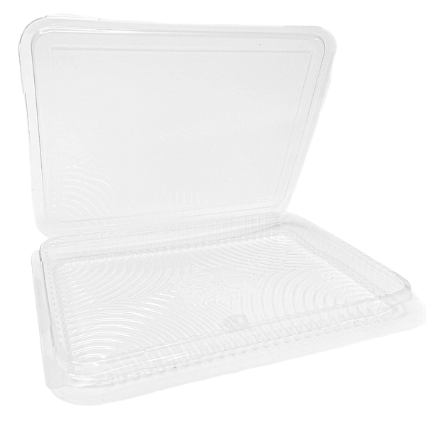 Plateaux à saucisses transparents minces 2 cm hauteur - Lot de 100