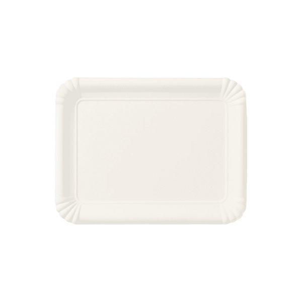 Plateaux en papier bicouche 20x13 cm, lot de 100, compostables et biodégradables.