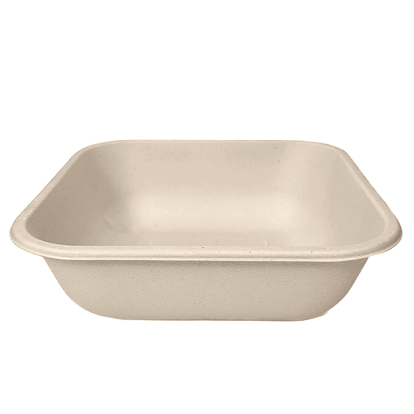 Plateau carré biodégradable 1900ml - Lot de 100