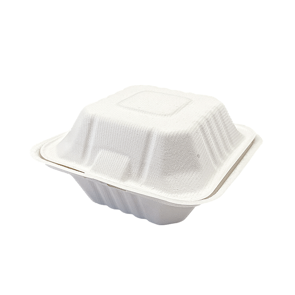 Conteneur alimentaire avec couvercle 450 ml, compostable en pulpe de cellulose.
