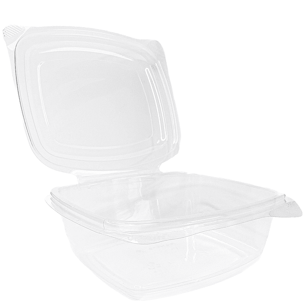 Récipients alimentaires transparents 1000ml bioplastique avec couvercle (lot de 100)