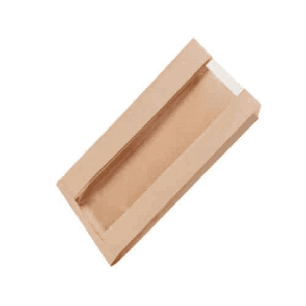 Sac à pain kraft avana 14+7×40 cm avec fenêtre transparente, compostable.