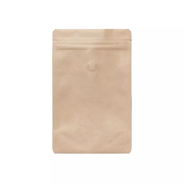Sac à valve pour aliments compostables 16x23 cm, 100 pcs, certifié sans plastique, compostable et biodégradable.