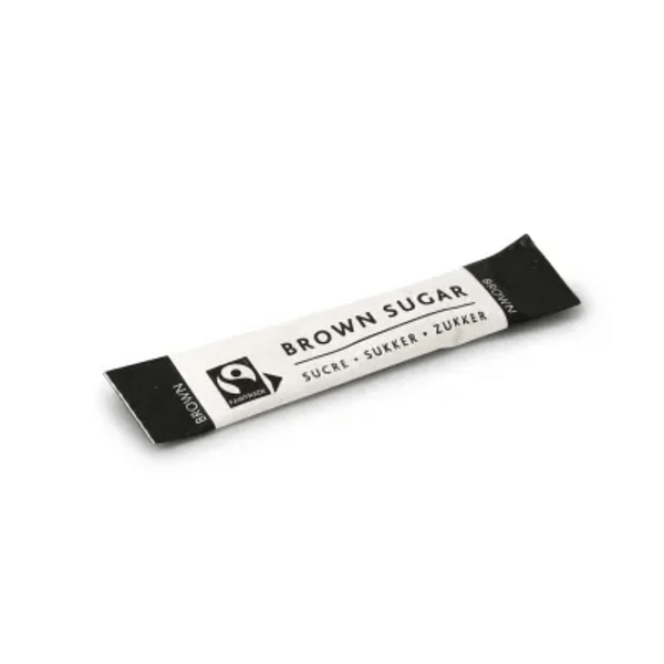 Sucre de canne bio Fairtrade en sachets individuels compostables - Pack de 1000.