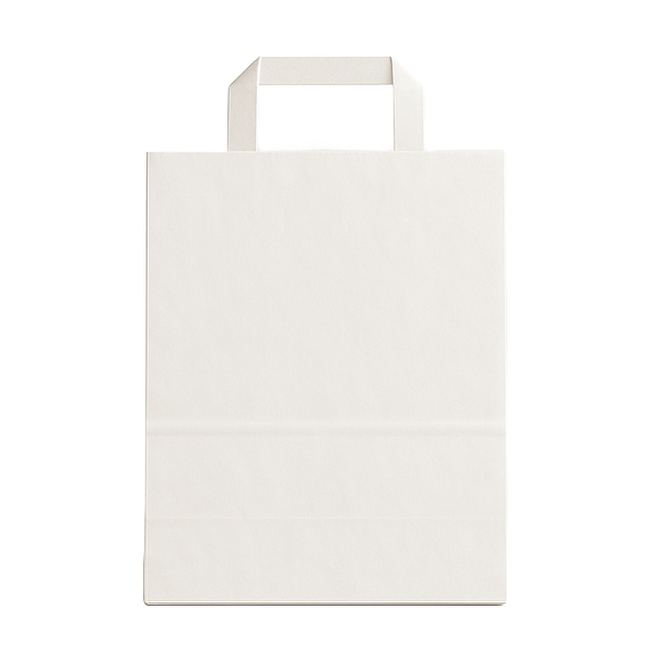 Sacs à provisions en papier blanc 22+10x28 cm, 250 pcs, compostables et biodégradables.