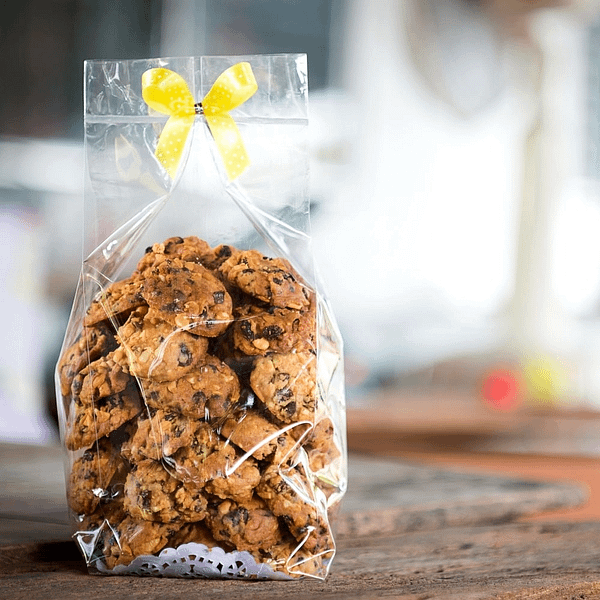 Sacs alimentaires transparents en Natureflex™ 60+50x200 mm 100 pcs. – Image 2