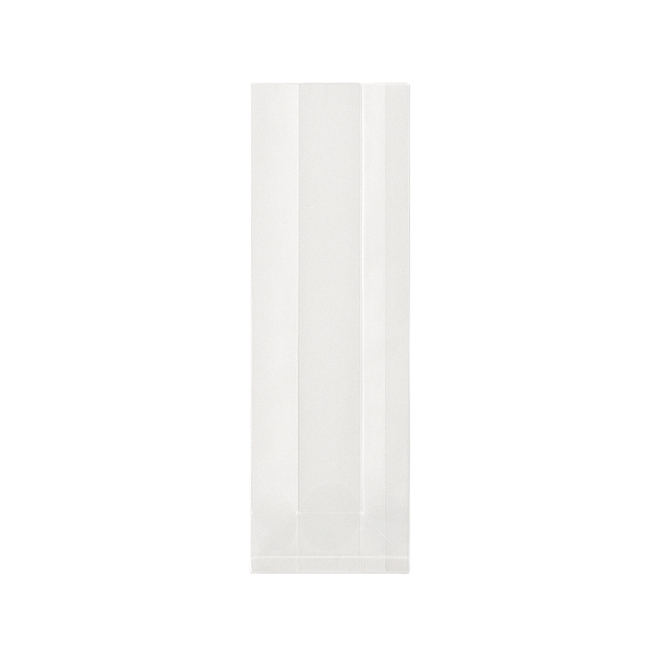 Sacs compostables Natureflex 15x5x24 cm, certifiés Uni EN 13432, sans plastique, adaptés au contact alimentaire.