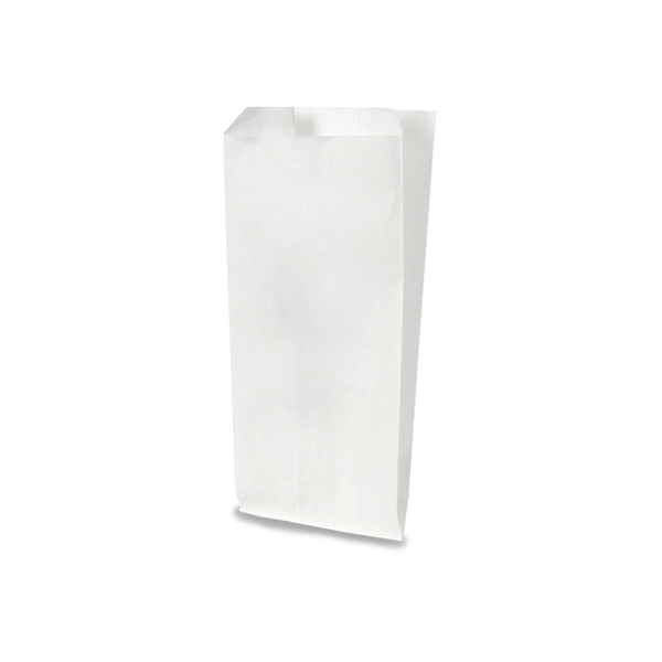 Sacs en papier kraft blanc 12x24 cm, 10 kg, compostables et biodégradables.