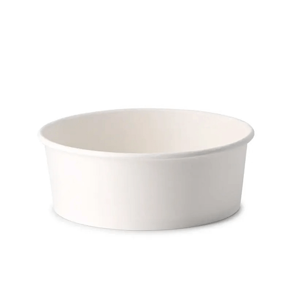 Saladier jetable compostable en carton blanc 650 ml, lot de 150.