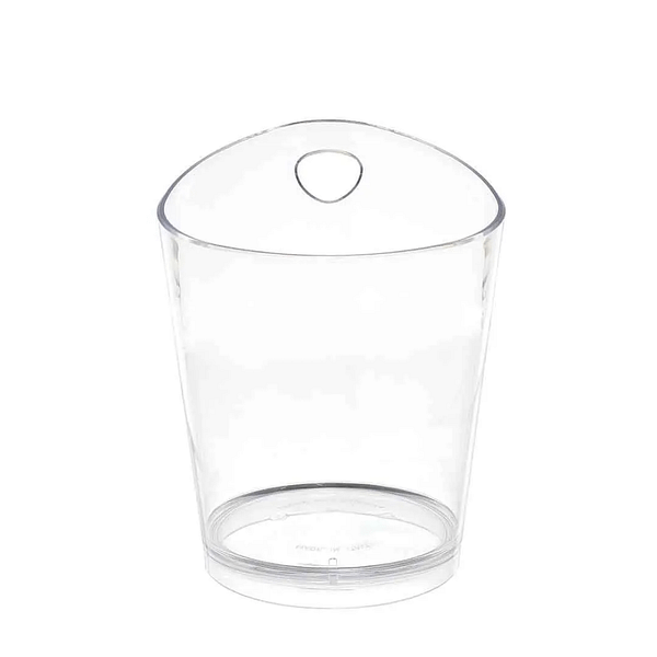 Seau à glace SMMA transparent, design élégant.