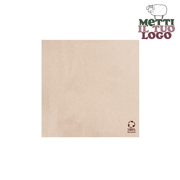 Serviette de table personnalisée en papier recyclé 2 plis 40x40 cm - Votre logo.