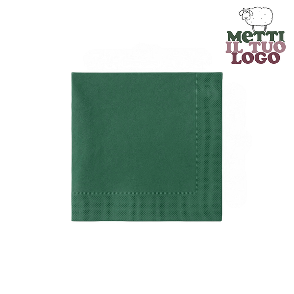 Serviettes de table personnalisées vertes 25x25 cm - 2 plis : Élégance et personnalisation.
