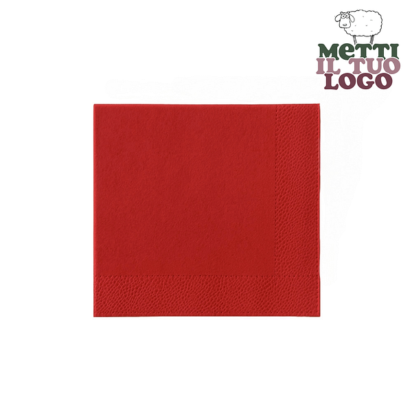 Serviettes de table rouges personnalisées 25x25 cm 2 plis - Cliquez pour personnaliser !