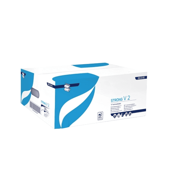 Serviettes en papier blanches jetables pli V - Carton économique pour professionnels.