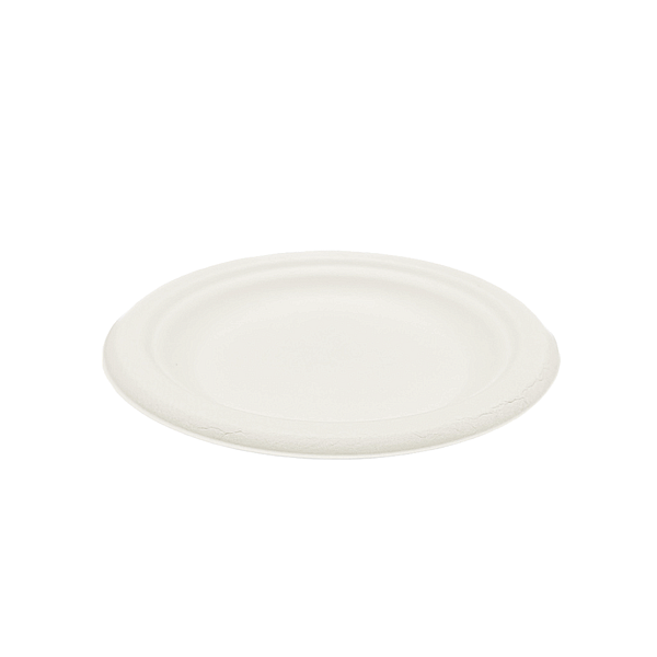 Soucoupes en pulpe de cellulose et bioplastique ø 15 cm, lot de 100, compostables.