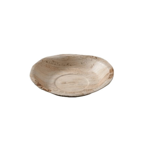 Soucoupes plates en feuille de palmier ø 12 cm, lot de 25, compostables.