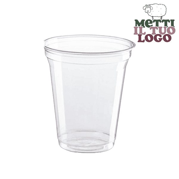 Verre à bière personnalisé en bioplastique écologique, contenance 530 ml et 400 ml avec encoche.